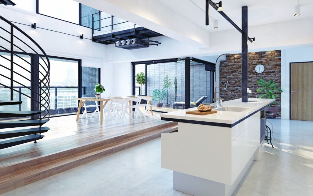 Luxury modern loft apartment interior